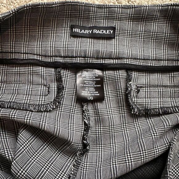 Hilary Radley women’s black and white plaid stretchy pants - Picture 3 of 3